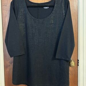 Lane Bryant Black Women's T-Shirt with metallic front